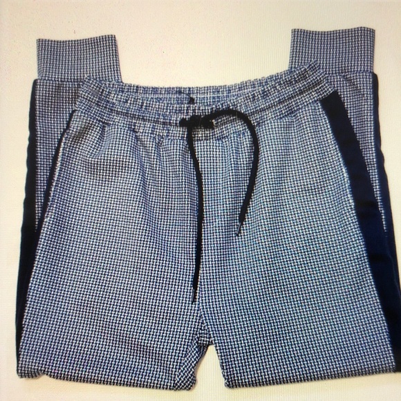 Men's Blue Checkered Sweatpants - Picture 1 of 3